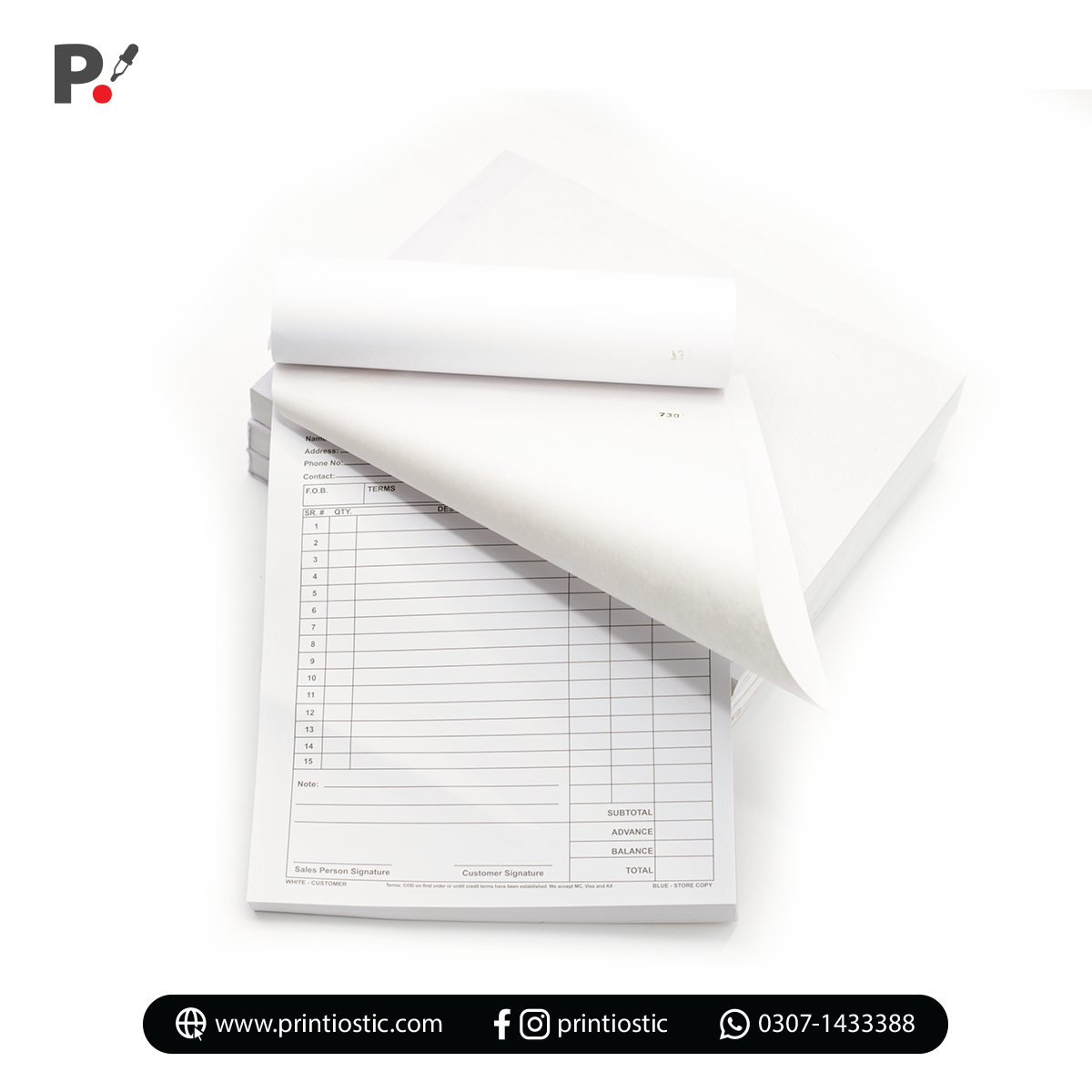 Custom Bill Book Printing Service