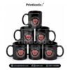 Corporate black mug with company logo printing