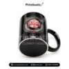 Black branded mug with custom company logo