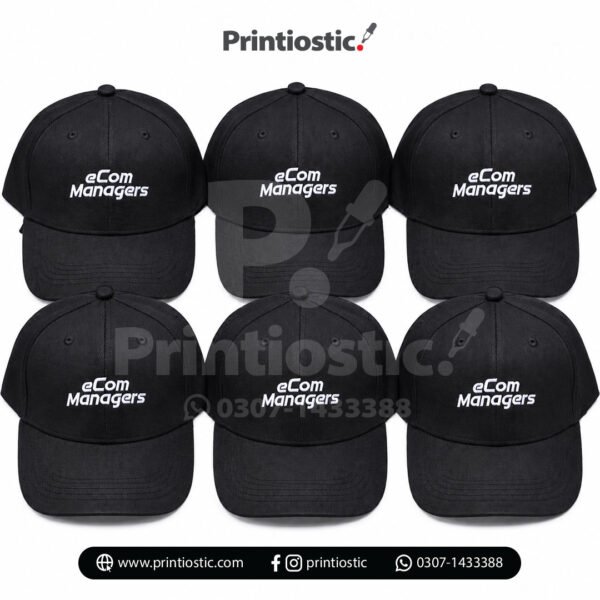 Customized corporate caps with logo black cap for corporate branding Pakistan