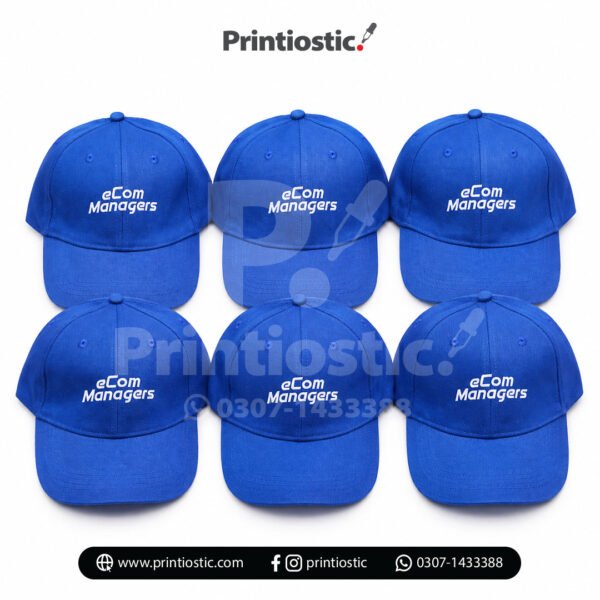 Customized corporate caps with logo – blue cap for corporate branding Pakistan