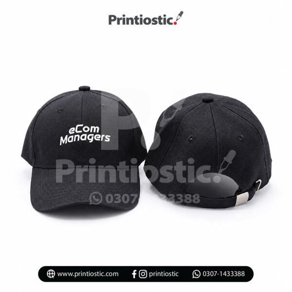 Customized corporate caps with logo – black cap for corporate branding Pakistan