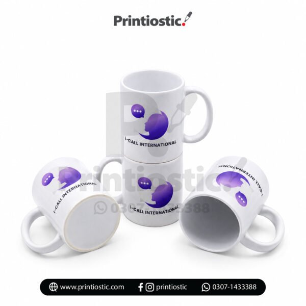 Branded white mug for business promotion