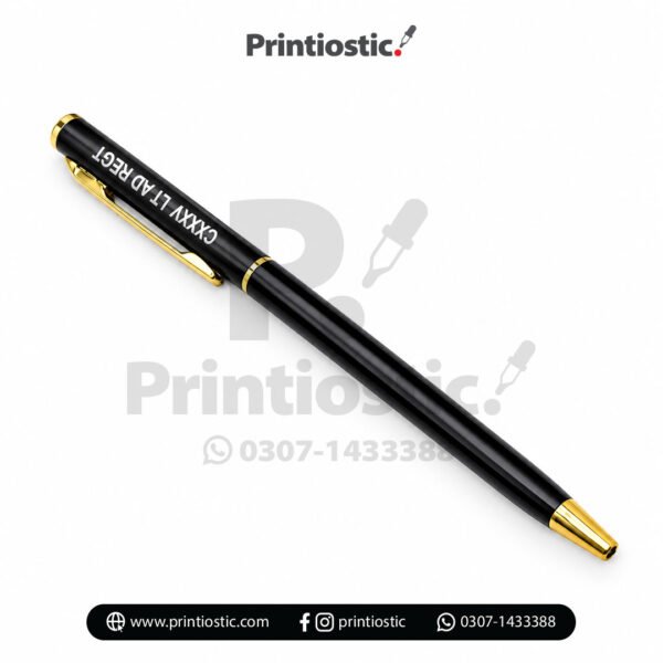 Matte black metal pen with logo engraving Pakistan