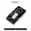 Promotional metal keychain with company branding