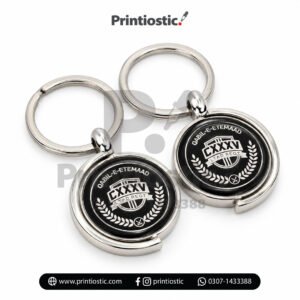Custom engraved black metal keychain Pakistan