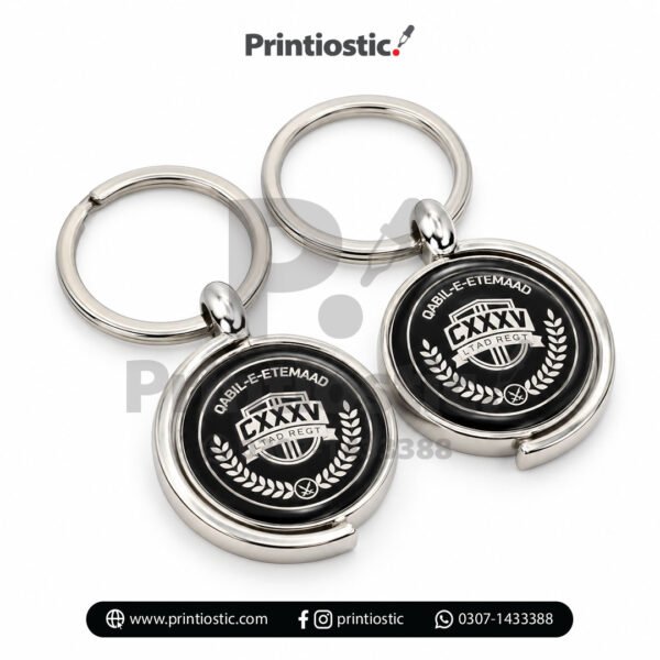 Custom engraved black metal keychain Pakistan