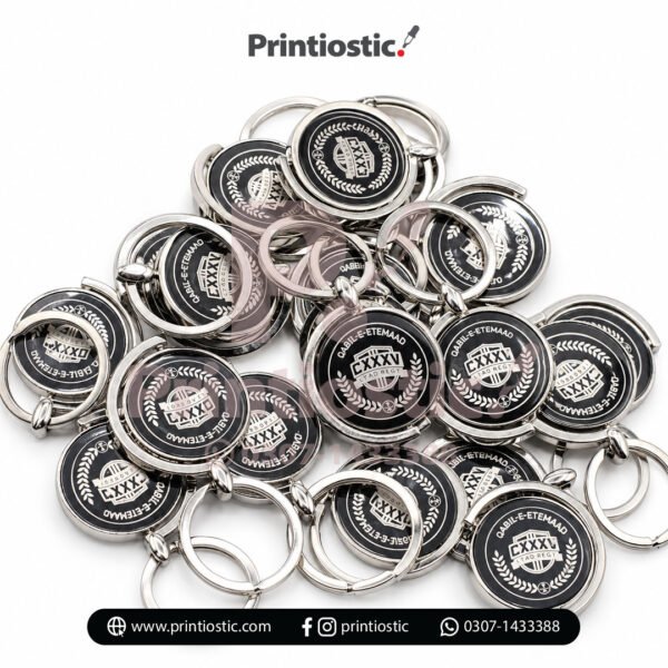 Corporate metal keychain with logo
